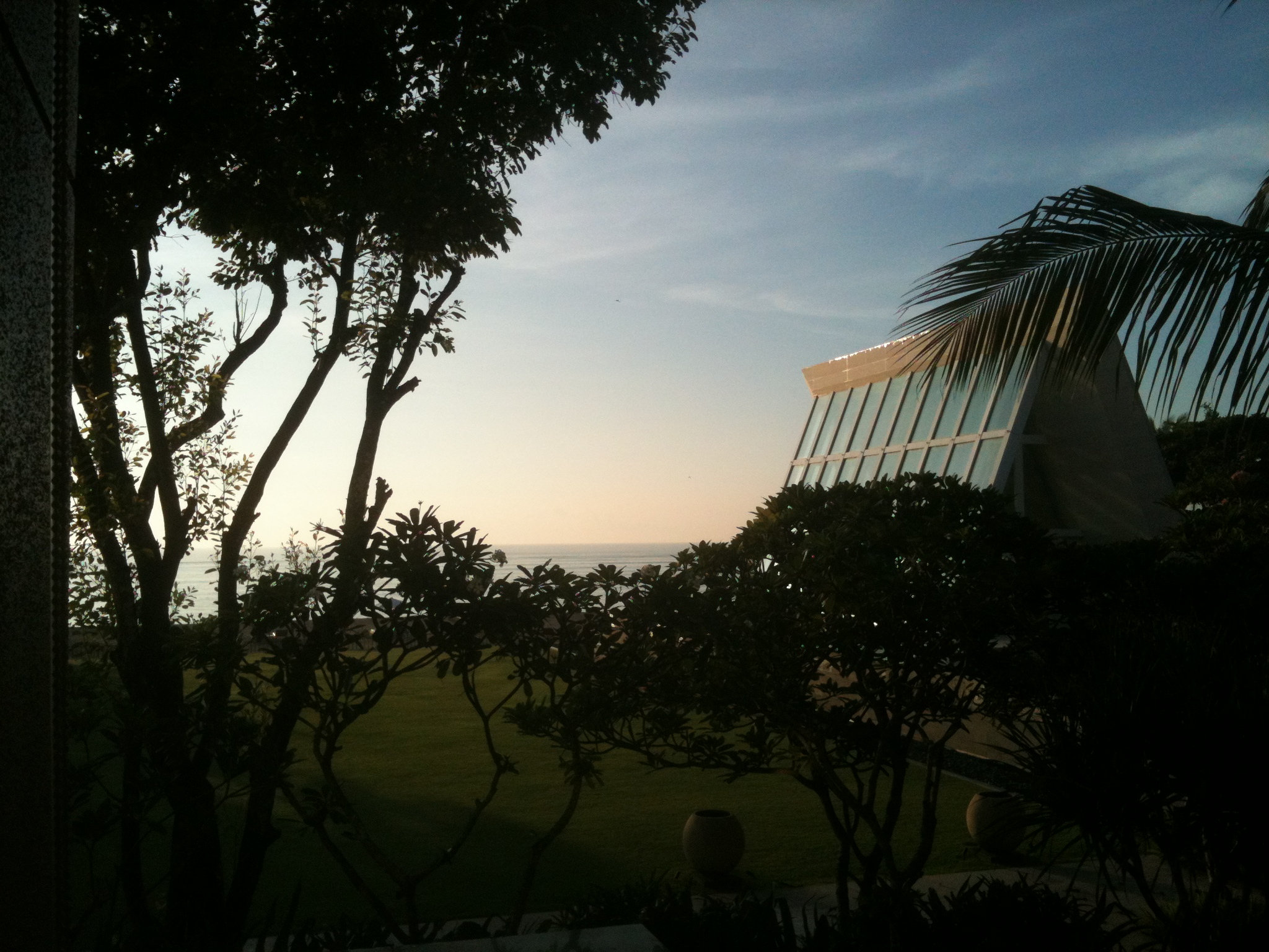 Ocean and chapel view from Room 3515, Conrad Bali