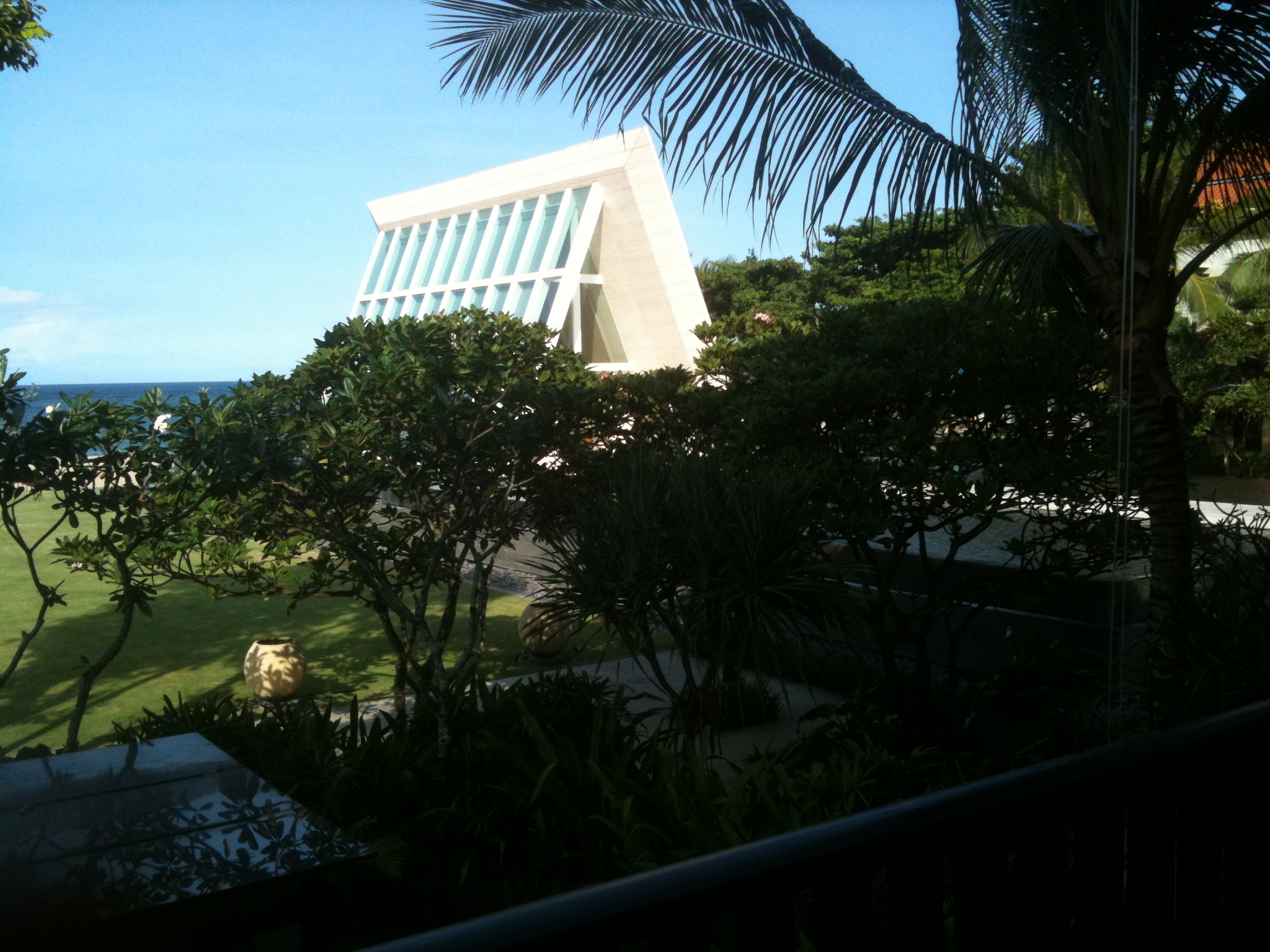 Ocean and chapel view from Room 2514, Conrad Bali